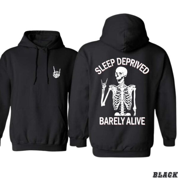 Sleep Deprived Barely Alive Skeleton Design, Casual Wear Hoodie, Humorous and Edgy Style , Street Life Style, Street Life Style