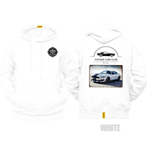 Ligosta Vintage, Cars Club Collection Hoodie, Unisex Hoodie Featuring Ford Mustang Shelby GT350 Graphic, Perfect For Muscle Car Fans 10 - Image 3