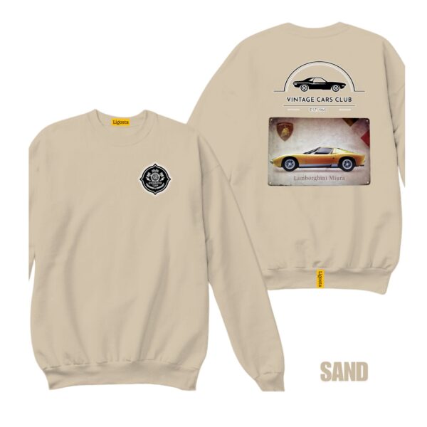 Ligosta Vintage, Cars Club Collection Sweatshirt, Unisex Sweatshirt Featuring Lamborghini Miura Graphic, Perfect For Supercar Enthusiasts 0 - Image 6