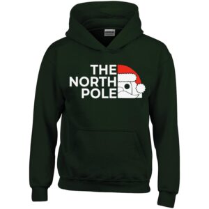 The North Pole Hoodie, Merry Christmas, Xmas Santa Elf Christmas, Youth Hoodies, Santa Hoodie