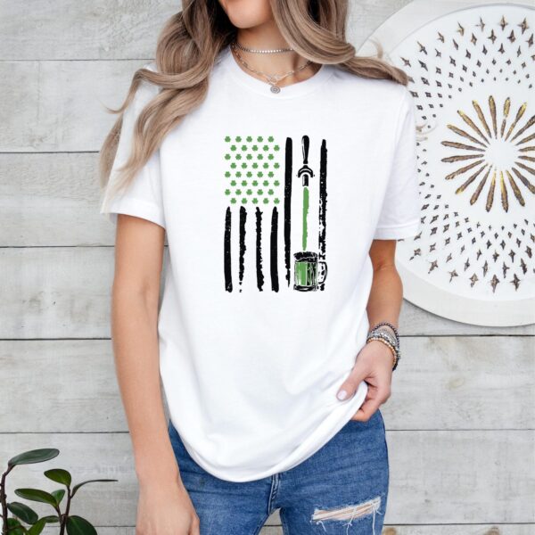 St Patrick's Day USA Flag Shirt, Men's Funny St Patrick's Day Drinking Team, Beer Lover Saint Patrick's, St Paddy Irish Men - Image 5