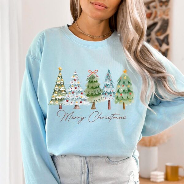 Merry Christmas TShirt, Christmas Tree TShirt, Vintage Christmas Tshirt, Classic Christmas, Tis the Season, Xmas Holiday, Merry and Bright - Image 5