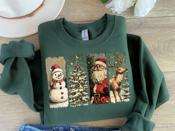 Retro Christmas SweatShirt, Vintage Christmas, Santa Claus, Christmas Sublimation, Merry Christmas, T-shirt design - Image 10