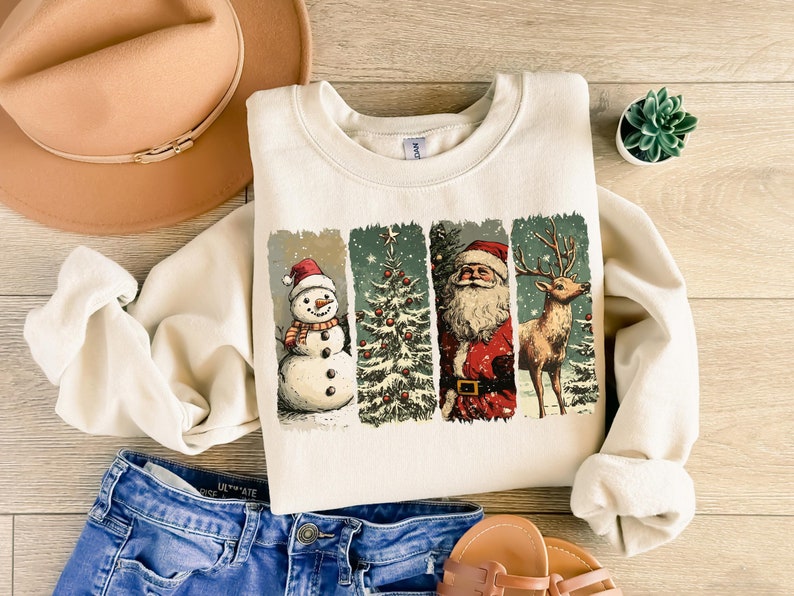 Retro Christmas SweatShirt, Vintage Christmas, Santa Claus, Christmas Sublimation, Merry Christmas, T-shirt design