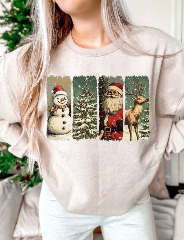Retro Christmas SweatShirt, Vintage Christmas, Santa Claus, Christmas Sublimation, Merry Christmas, T-shirt design - Image 3