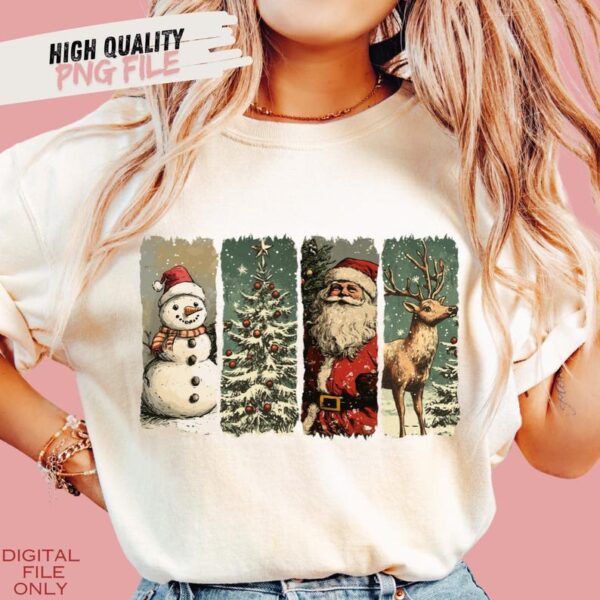 Retro Christmas SweatShirt, Vintage Christmas, Santa Claus, Christmas Sublimation, Merry Christmas, T-shirt design - Image 8
