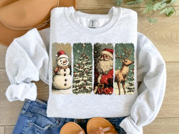 Retro Christmas SweatShirt, Vintage Christmas, Santa Claus, Christmas Sublimation, Merry Christmas, T-shirt design - Image 9
