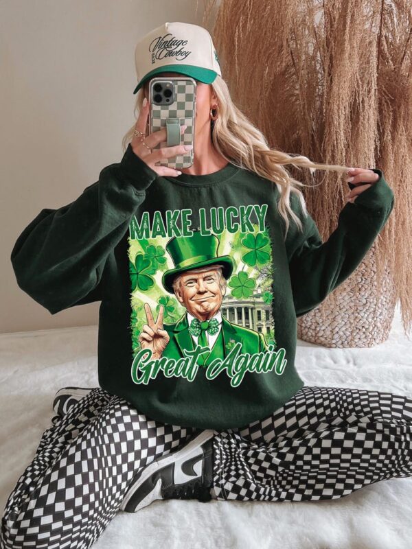 Make lucky great again Png, St Patricks Day png, Funny Trump png, Trump St patricks png, Trump png, St Patricks Shirt png, Shamrock png - Image 6