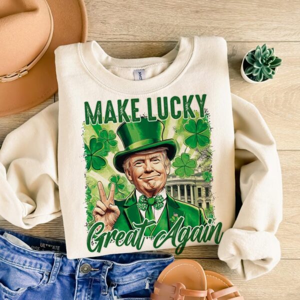 Make lucky great again Png, St Patricks Day png, Funny Trump png, Trump St patricks png, Trump png, St Patricks Shirt png, Shamrock png - Image 7
