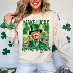 Make lucky great again Png, St Patricks Day png, Funny Trump png, Trump St patricks png, Trump png, St Patricks Shirt png, Shamrock png