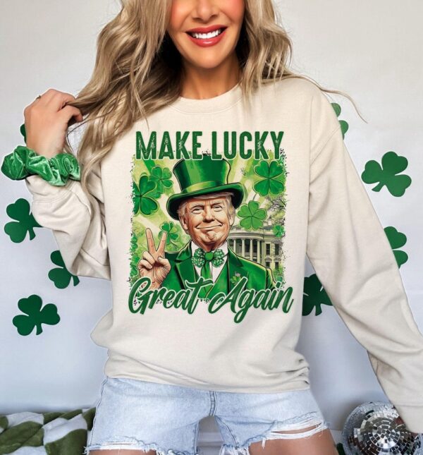 Make lucky great again Png, St Patricks Day png, Funny Trump png, Trump St patricks png, Trump png, St Patricks Shirt png, Shamrock png