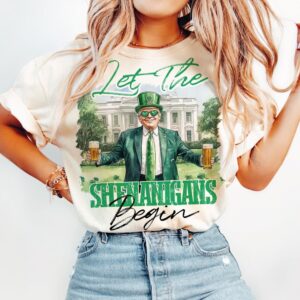 Let The Shenanigans Begin png, St Patricks Day png, Funny Trump png, Trump St patricks png, Trump png, Shamrock png, Sublimation Designs