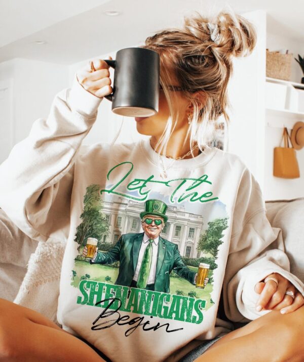Let The Shenanigans Begin png, St Patricks Day png, Funny Trump png, Trump St patricks png, Trump png, Shamrock png, Sublimation Designs - Image 5