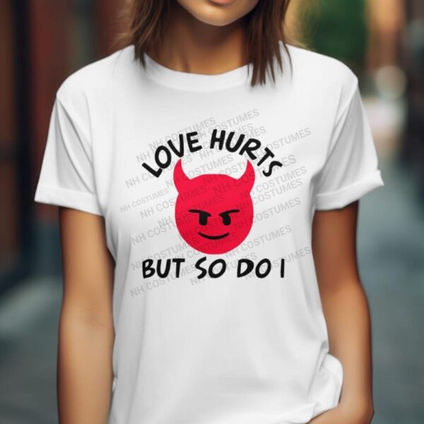 Love Hurts Little Devil Energy devil emoji tshirt design png - Image 3
