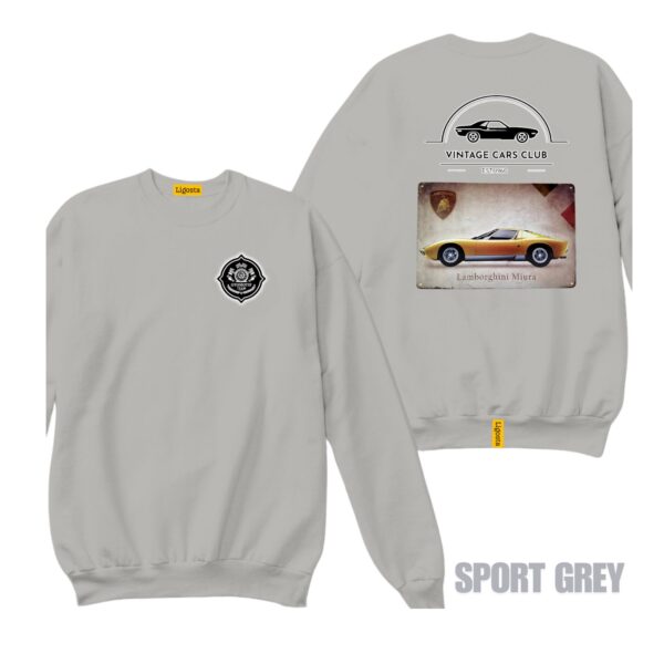 Ligosta Vintage, Cars Club Collection Sweatshirt, Unisex Sweatshirt Featuring Lamborghini Miura Graphic, Perfect For Supercar Enthusiasts 0 - Image 5