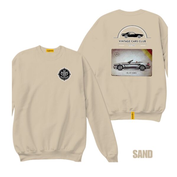 Ligosta Vintage, Cars Club Collection Sweatshirt, Unisex Sweatshirt Featuring Mercedes-Benz SL 65 AMG Graphic, Perfect For Luxury Car Fans - Image 6