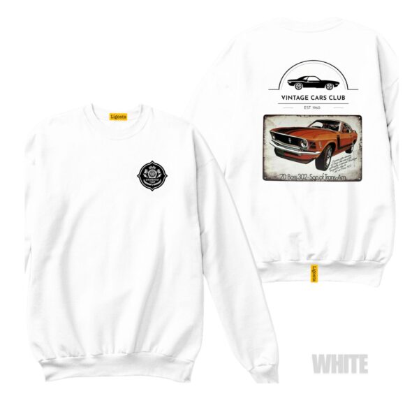 Ligosta Vintage, Cars Club Collection Sweatshirt, Unisex Sweatshirt Featuring 70 Boss 302 Trans-Am Graphic, Classic Muscle Car Fans 11 - Image 3