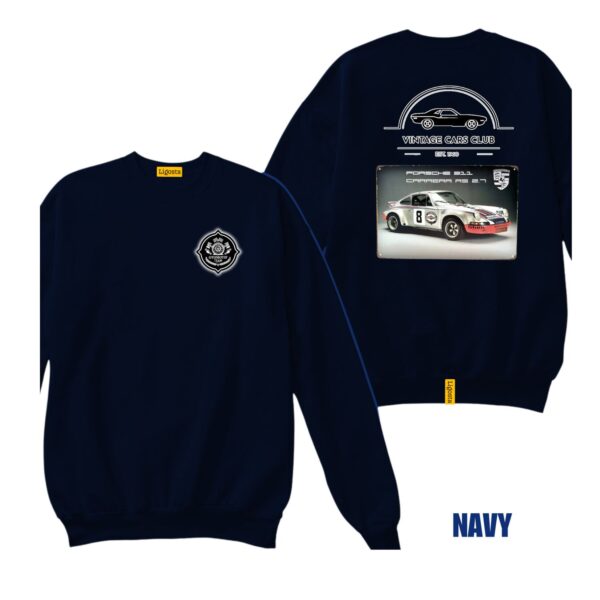 Ligosta Vintage, Cars Club Collection Sweatshirt, Unisex Sweatshirt Featuring Porsche 911 Carrera RS Graphic, Perfect For Racing Car Fans - Image 2