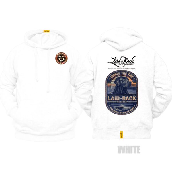 Ligosta Vintage, Laid-Back Hoodie, Unisex Hoodie Featuring Diggin' The Vibe Dog Graphic, Perfect For Relaxed Style Fans 27 - Image 3