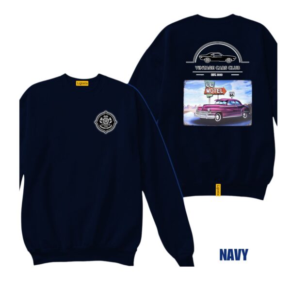Ligosta Vintage, Cars Club Sweatshirt, Unisex Sweatshirt Featuring Route 66 Motel Graphic, Perfect For Retro Car Lovers 16 - Image 2