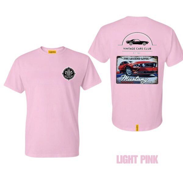 Ligosta Vintage, Cars Club Collection T-Shirt, Unisex T-Shirt Featuring Mustang The Legend Lives Graphic, American Muscle Car Fans 12 - Image 4