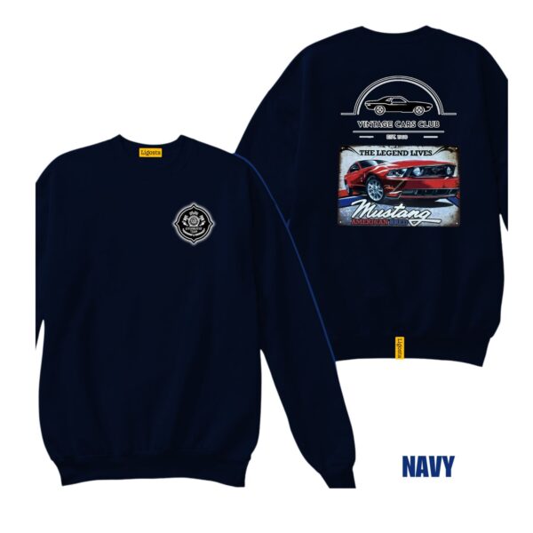 Ligosta Vintage, Cars Club Collection Sweatshirt, Unisex Sweatshirt Featuring Mustang American Bred Graphic, Muscle Car Enthusiasts 12 - Image 2