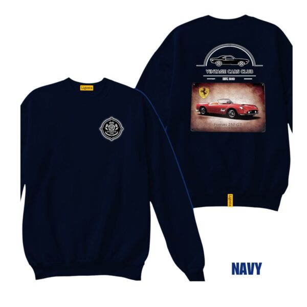 Ligosta Vintage, Cars Club Collection Sweatshirt, Unisex Sweatshirt Featuring Ferrari 250 GT California Spider Graphic, Sports Car Fans 06 - Image 2