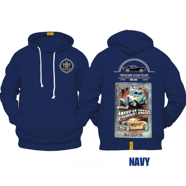 Ligosta Vintage, Cars Club Hoodie, Unisex Hoodie Featuring American Dream Hot Rod Graphic, Perfect For Classic Car Fans 20 - Image 2