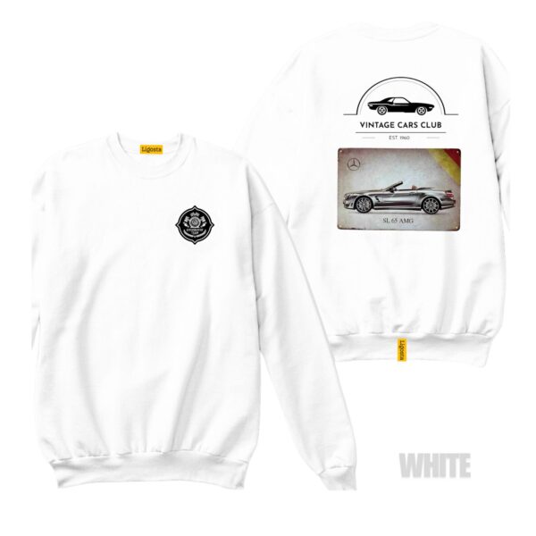 Ligosta Vintage, Cars Club Collection Sweatshirt, Unisex Sweatshirt Featuring Mercedes-Benz SL 65 AMG Graphic, Perfect For Luxury Car Fans - Image 3