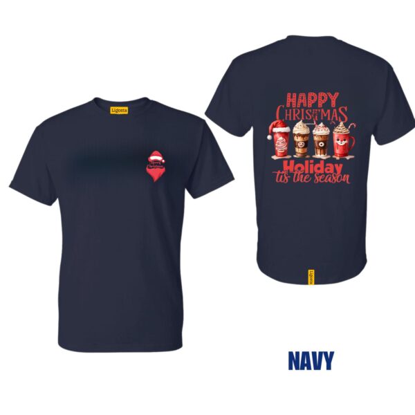 Ligosta Holiday Drinks Collection T-Shirt, Unisex T-Shirt Featuring Happy Xmas Coffee Cups Design, Perfect For Festive Vibes 07 - Image 2