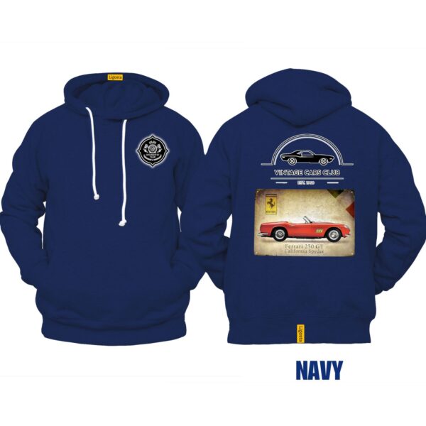 Ligosta Vintage, Cars Club Hoodie, Unisex Hoodie Featuring Ferrari 250 GT Spyder Graphic, Perfect For Classic Car Fans 13 - Image 2