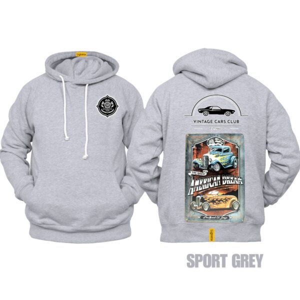 Ligosta Vintage, Cars Club Hoodie, Unisex Hoodie Featuring American Dream Hot Rod Graphic, Perfect For Classic Car Fans 20 - Image 5