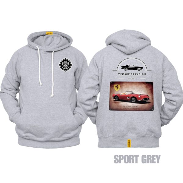Ligosta Vintage, Cars Club Collection Hoodie, Unisex Hoodie Featuring Ferrari 250 GT California Spider Graphic, Perfect For Sports Car Fans - Image 5