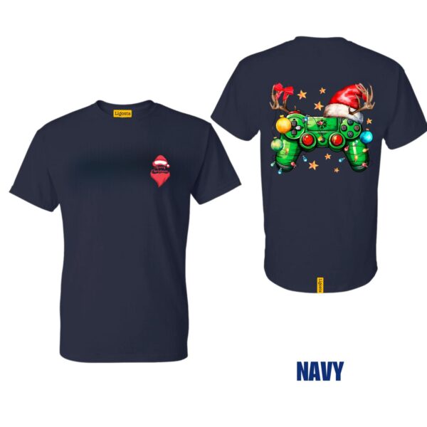 Ligosta Gamer Xmas Collection T-Shirt, Unisex T-Shirt Featuring Festive Gaming Controller Design, Perfect For Gaming Fans 08 - Image 2