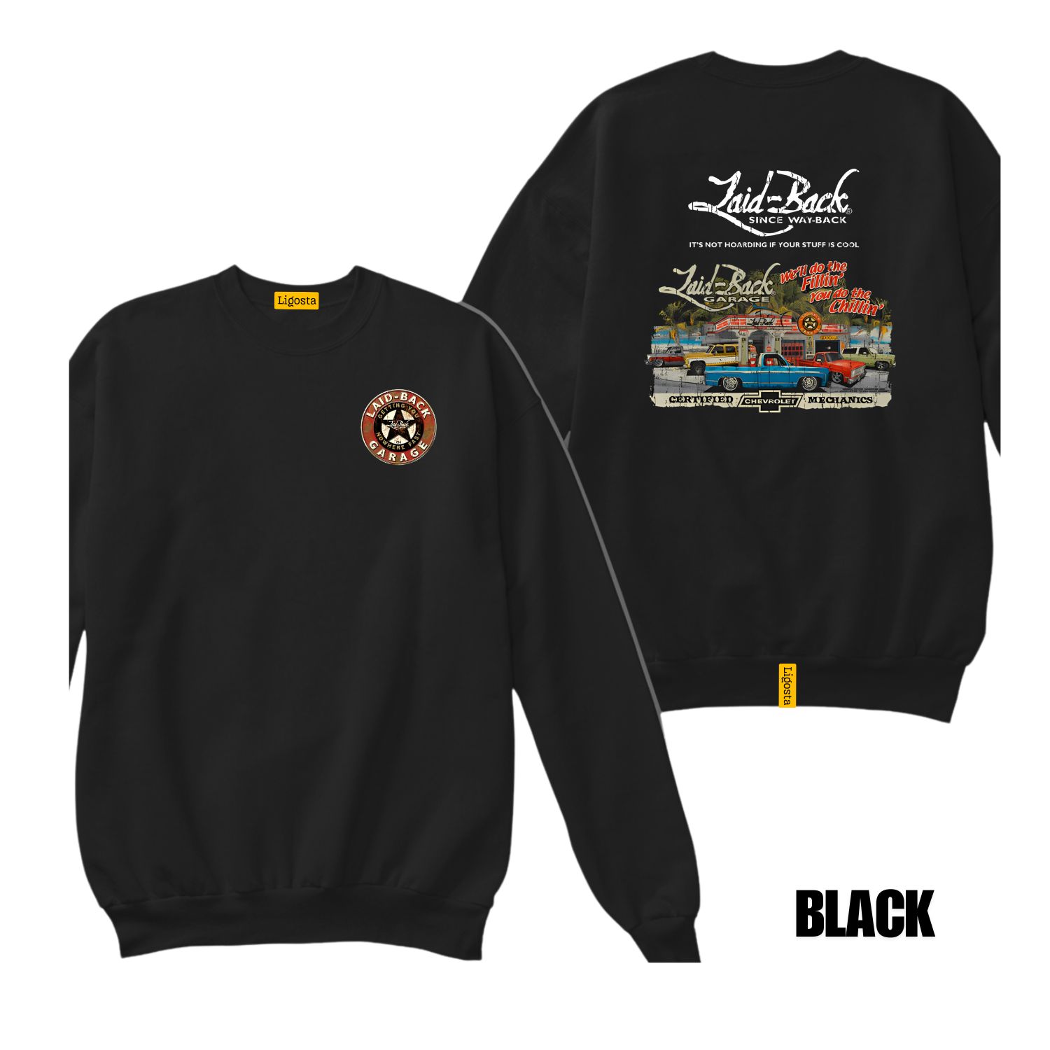 Ligosta Vintage, Laid-Back Sweatshirt, Unisex Sweatshirt Featuring Certified Chevy Mechanics Graphic, Perfect For Classic Truck Fans 28