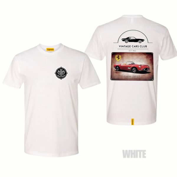 Ligosta Vintage, Cars Club Collection T-Shirt, Unisex T-Shirt Featuring Ferrari 250 GT California Spider Graphic, Sports Car Fans 06 - Image 3