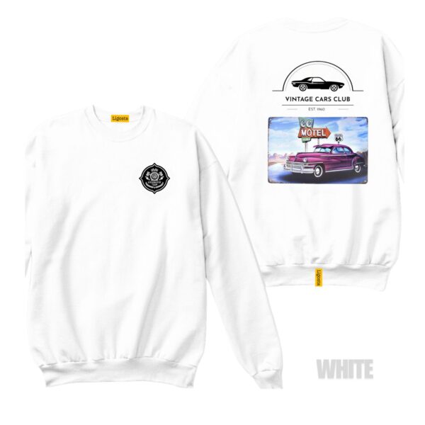 Ligosta Vintage, Cars Club Sweatshirt, Unisex Sweatshirt Featuring Route 66 Motel Graphic, Perfect For Retro Car Lovers 16 - Image 3