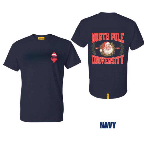 Ligosta Holiday Academy Collection T-Shirt, Unisex T-Shirt Featuring North Pole University Design, Perfect For Christmas Enthusiasts 05 - Image 2
