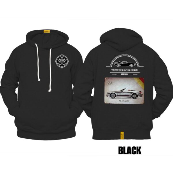 Ligosta Vintage, Cars Club Collection Hoodie, Unisex Hoodie Featuring Mercedes-Benz SL 65 AMG Graphic, Perfect For Luxury Car Fans 03