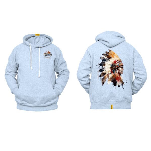 Ligosta Cowboy, Western Spirit Collection Hoodie, Unisex Hoodie Featuring Native Chief Watercolor Design, Embrace Tradition and Strength - Image 6