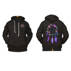 Ligosta Cowboy, Dreamcatcher Glow Collection Hoodie, Unisex Hoodie Featuring Radiant Dreamcatcher with Purple and Pink Feathers 102