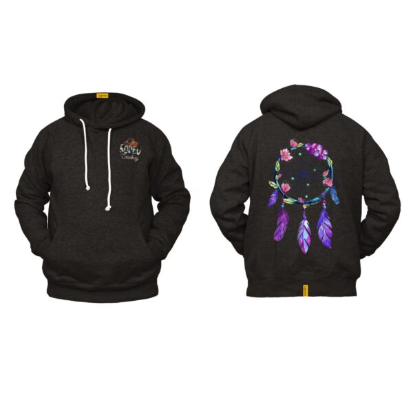 Ligosta Cowboy, Dreamcatcher Glow Collection Hoodie, Unisex Hoodie Featuring Radiant Dreamcatcher with Purple and Pink Feathers 102