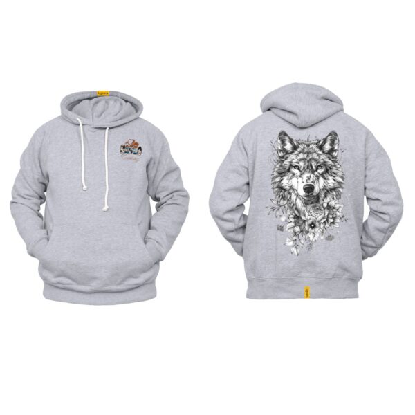 Ligosta Cowboy, Wild Soul Collection Hoodie, Unisex Hoodie Featuring Wolf and Floral Art, Nature Enthusiasts And Adventurers 086 - Image 2