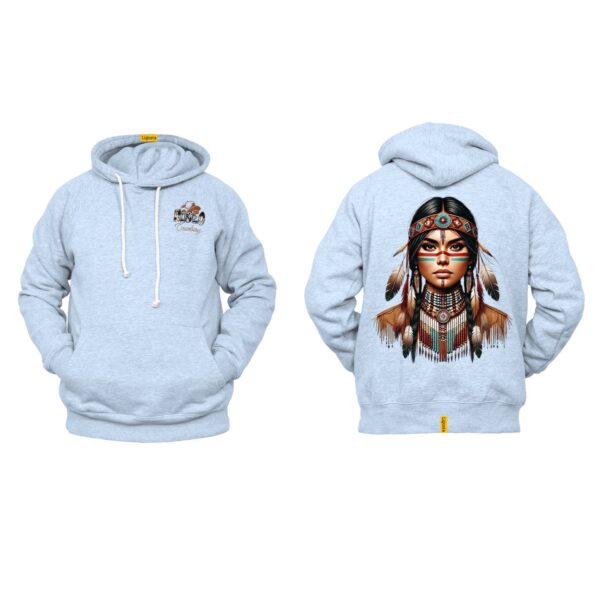 Ligosta Cowboy, Heritage Collection Hoodie, Unisex Hoodie Featuring Tribal Woman Portrait, Perfect For Bold And Artistic Souls 088 - Image 6