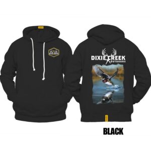Ligosta Dixie Creek, Wildlife Collection Hoodie, Unisex Hoodie Featuring Flying Wood Duck Design, Perfect For Waterfowl Enthusiasts 015