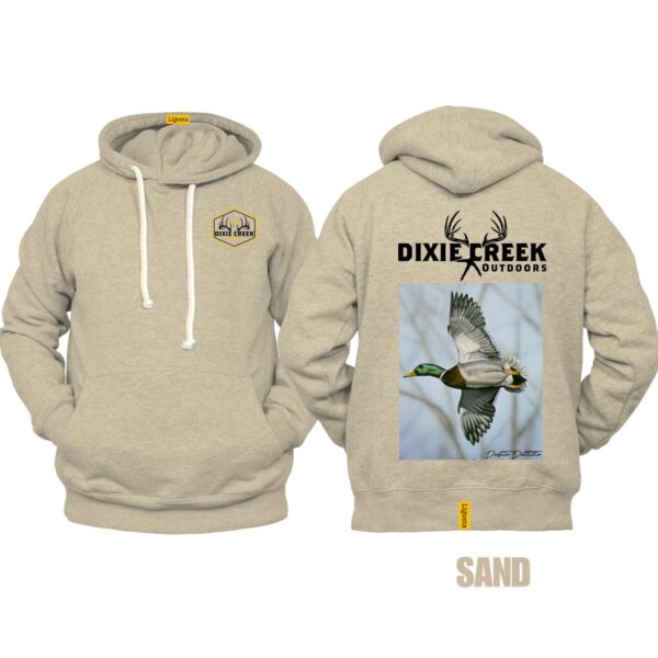 Ligosta Dixie Creek, Outdoor Wildlife Collection Hoodie, Unisex Hoodie Featuring Flying Mallard Duck Design, Perfect For Birdwatching Fans - Image 6