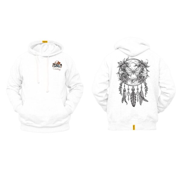 Ligosta Cowboy, Enchanted Wings Collection Hoodie, Unisex Hoodie With Floral Dreamcatcher And Butterfly Design, Perfect For Boho Lovers 036 - Image 3