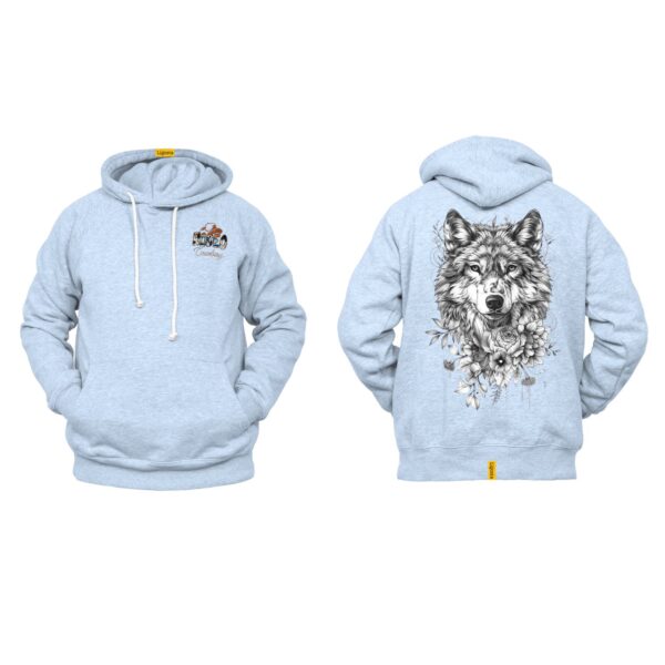 Ligosta Cowboy, Wild Soul Collection Hoodie, Unisex Hoodie Featuring Wolf and Floral Art, Nature Enthusiasts And Adventurers 086 - Image 6