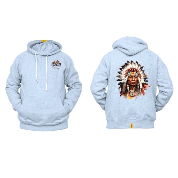 Ligosta Cowboy, Tribal Heritage Collection Hoodie, Unisex Hoodie Featuring Vivid Native Chief Portrait, Perfect For Bold Fashion Statements - Image 6