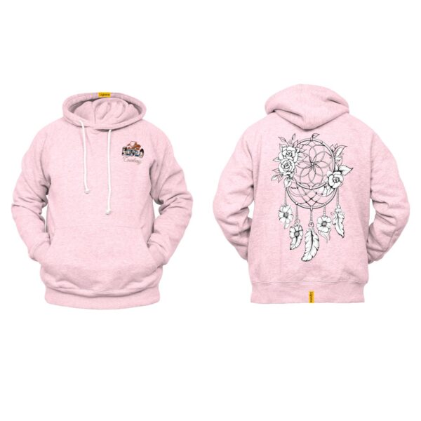Ligosta Cowboy, Mystic Rose Collection Hoodie, Unisex Hoodie With Elegant Floral Dreamcatcher Design, Perfect For Boho Lovers 022 - Image 4